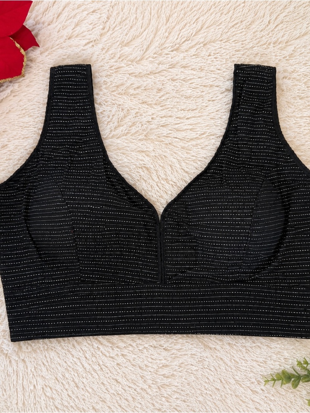Brand new,Black cotton Sleeveless blouse for saree,Bust - M(38”)